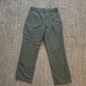 Tommy Hilfiger Men's Pleated Front Olive Green Khaki Dress Pants Size 34x32